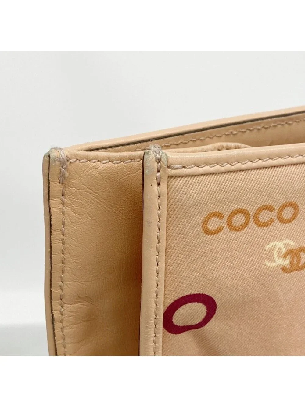 Chanel Tote Canvas Pink Orange Gold